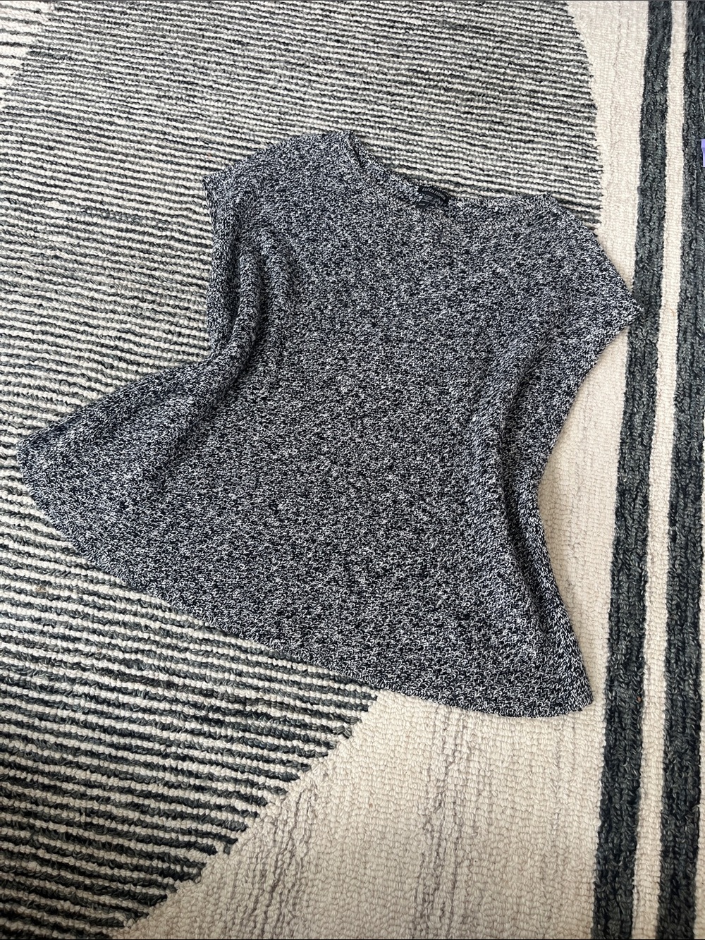 Eileen Fisher Gray Marled Knit Poncho